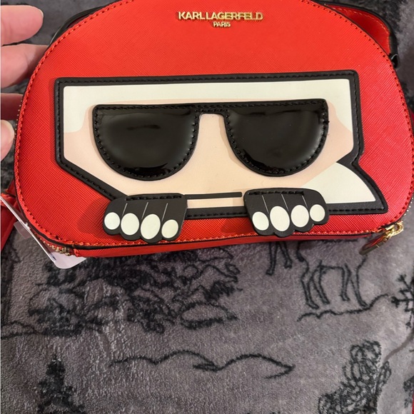 Karl Lagerfeld Red and Black Crossbody Bag - Picture 2 of 6